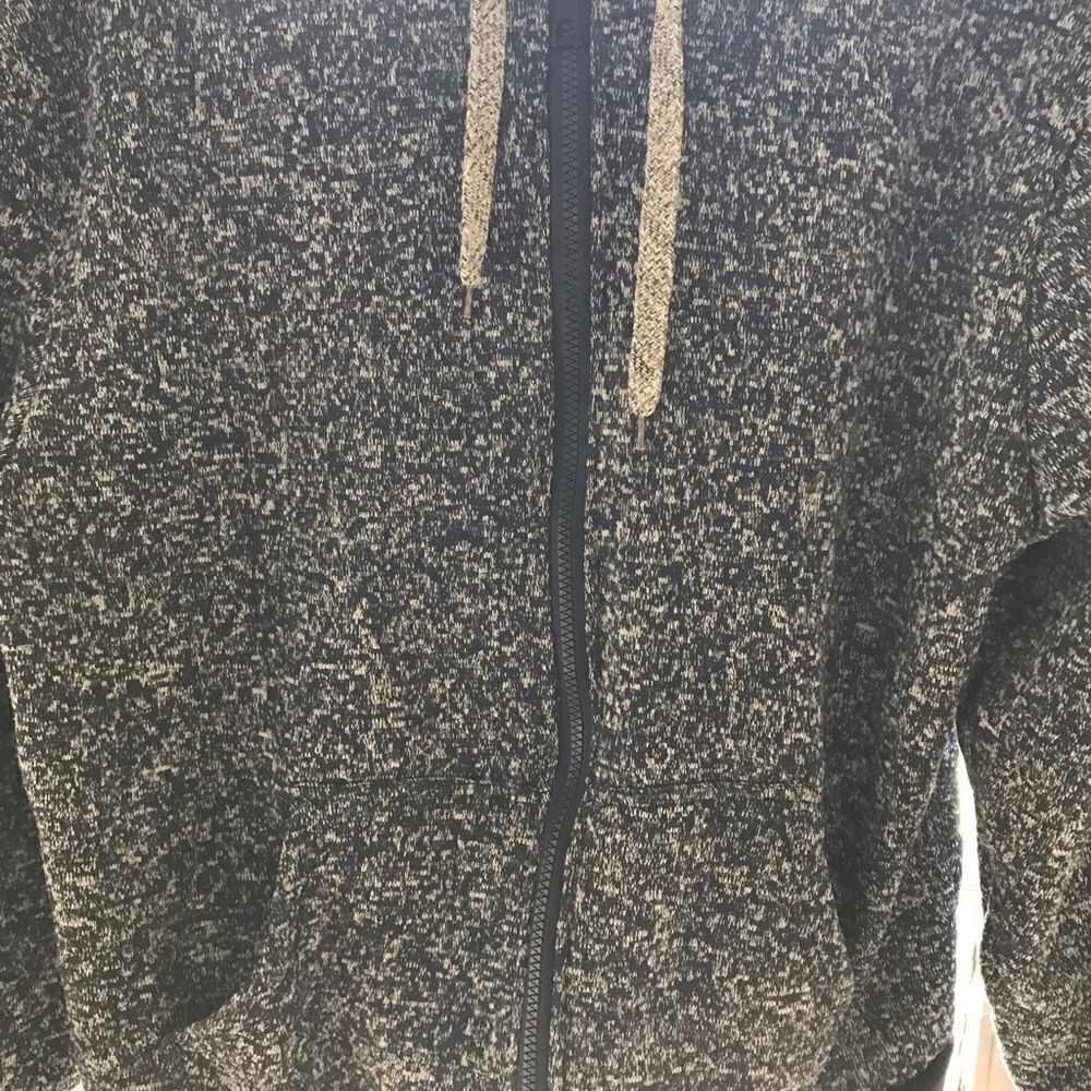 VINTAGE hoodie mottled gray mens full zip size M EUC